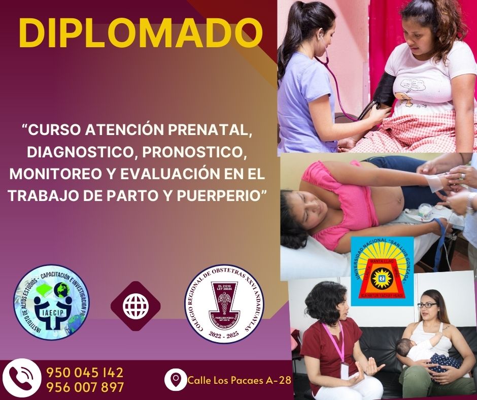 CURSO ATENCIÓN PRENATAL, DIAGNOSTICO, PRONOSTICO, MONITOREO Y EVALUACIÓN  EN EL TRABAJO DE PARTO Y PUERPERIo